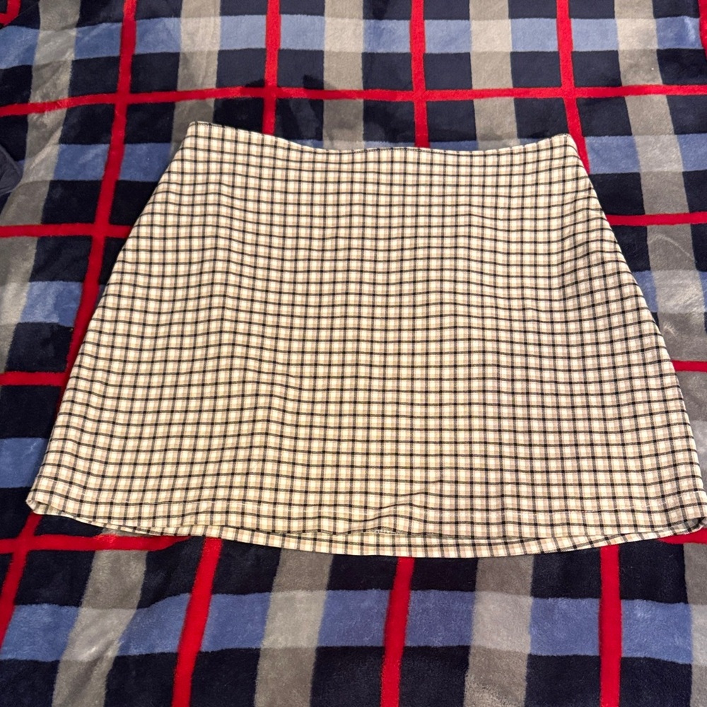 High-Rise Plaid Mini Skirt